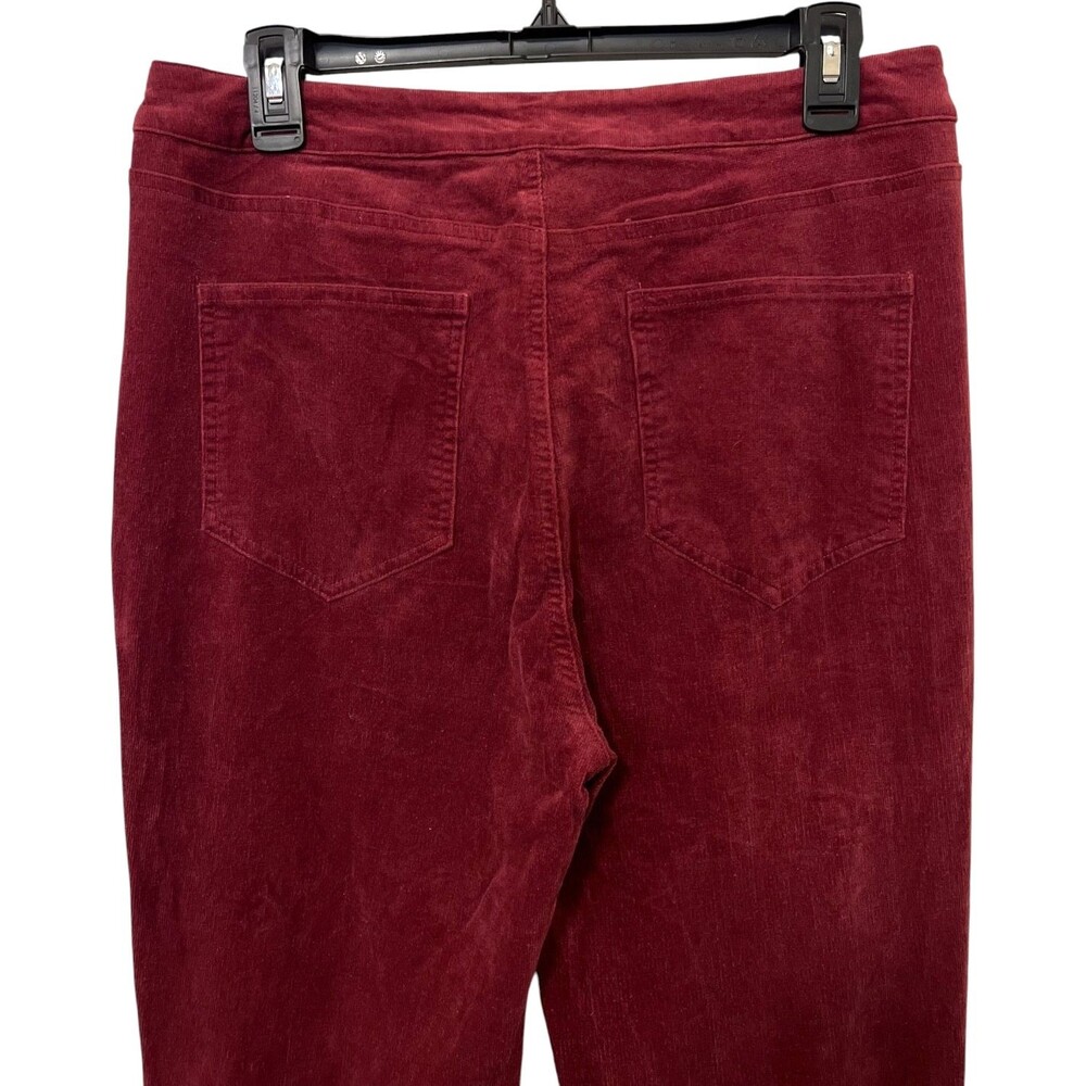 Anthropologie CHRYSANTHEMUM Burgundy Corduroy Bell Bottom Flare Pants 30x34 Sz L - Picture 4 of 8